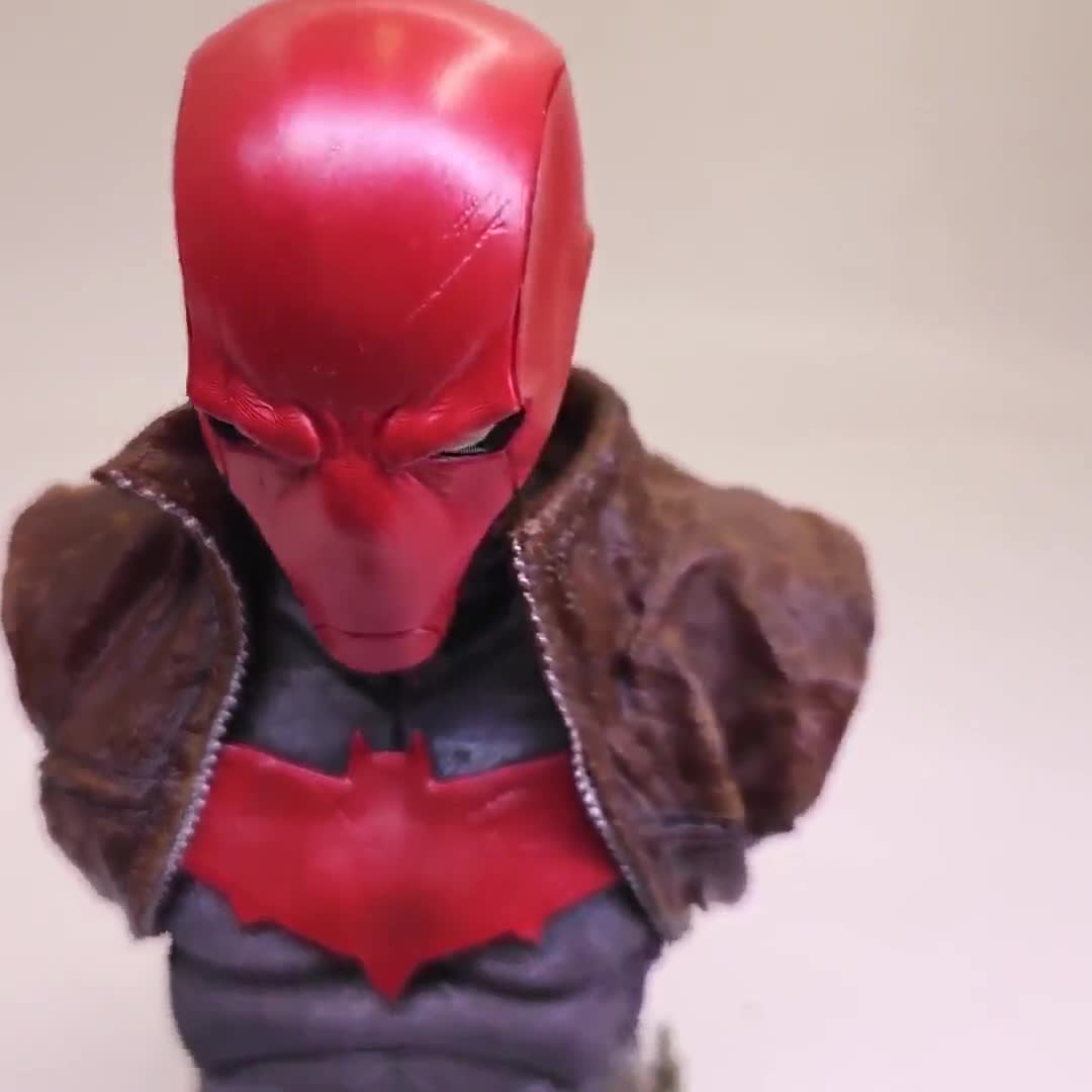 Red Hood Jason Todd Bust Statue Fan Art - Hand-painted 3D Printed